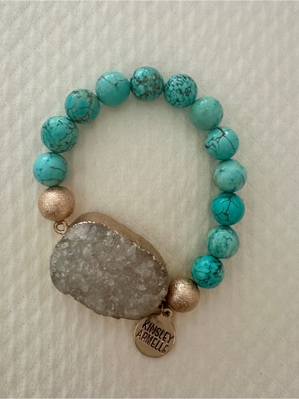 Kinsley Armelle Turquoise Beaded Druzy Accent Bracelet